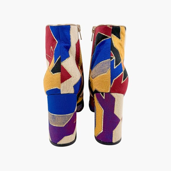 Christian Louboutin Hilconico Ankle Boots Size 40 US 10 Geometric Block Heel - Picture 7 of 14